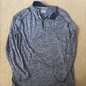 Gray Long Sleeve Quarter-Zip Pullover